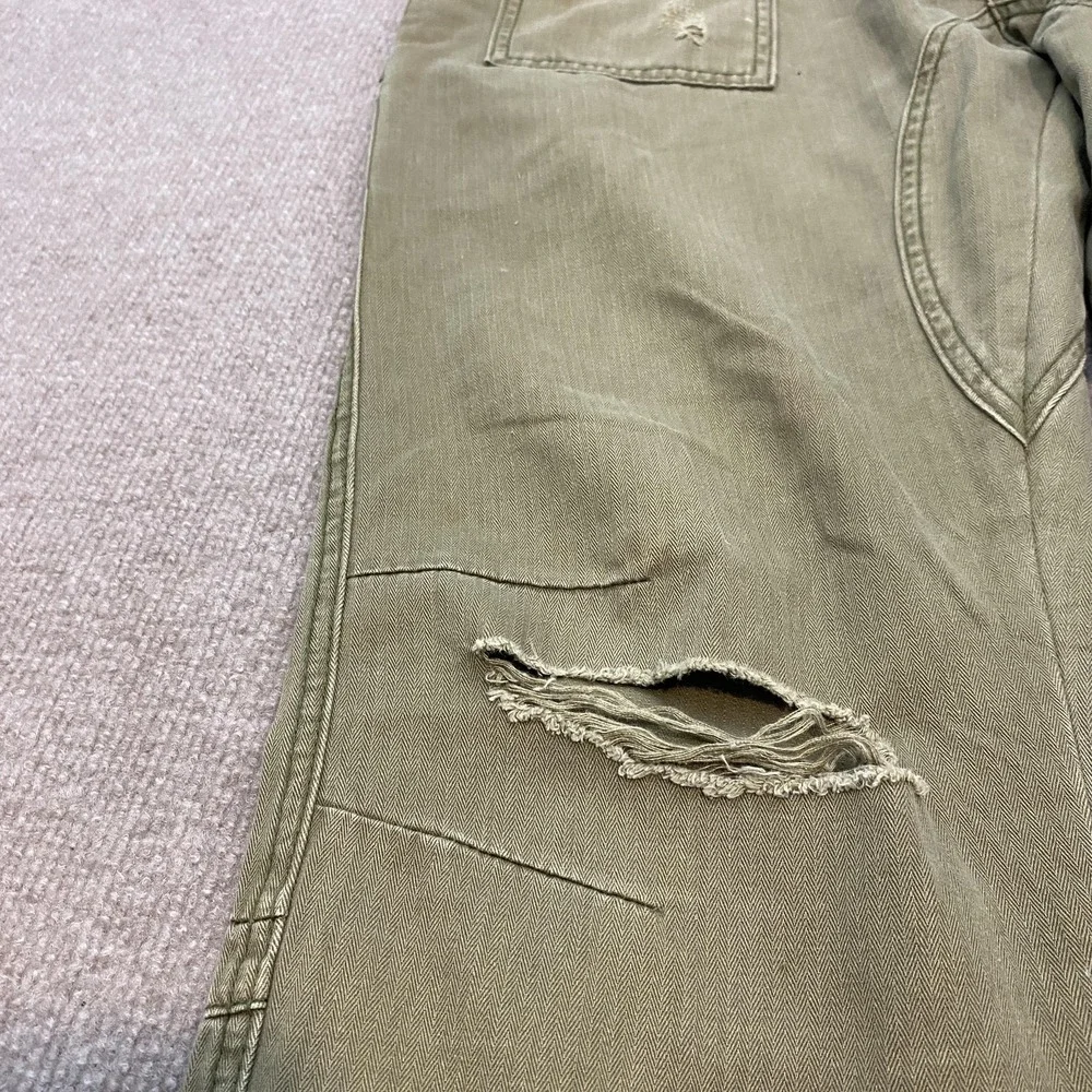Lifted‎ Research Group Pants Mens 36x30 Green Cargo Ankle Zip Herringbone Grunge